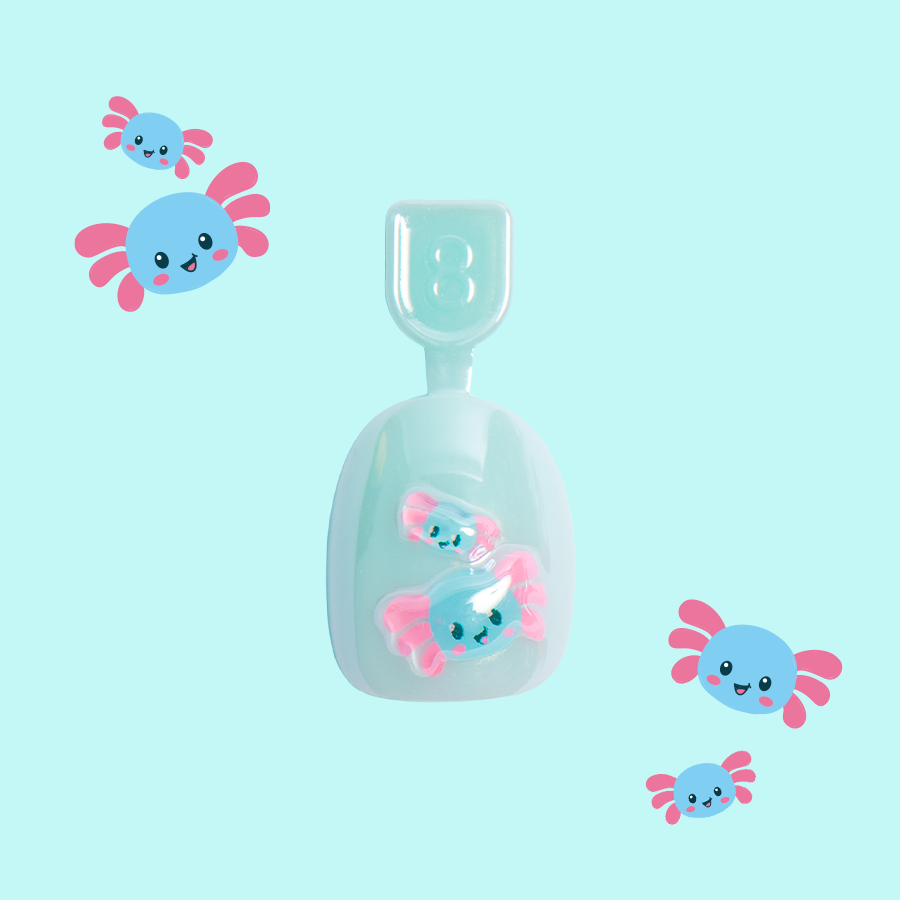 Rainbow Axolotl Chrome - Pressies | Extra Short Short | Round - Image 2