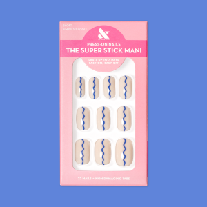 Simple Squiggle | Short | Squoval - Tab Press-On